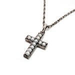Sterling Silver Cross with Seed Pearls